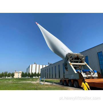 Trailer de transporte de lâmina de turbina eólica mais longa